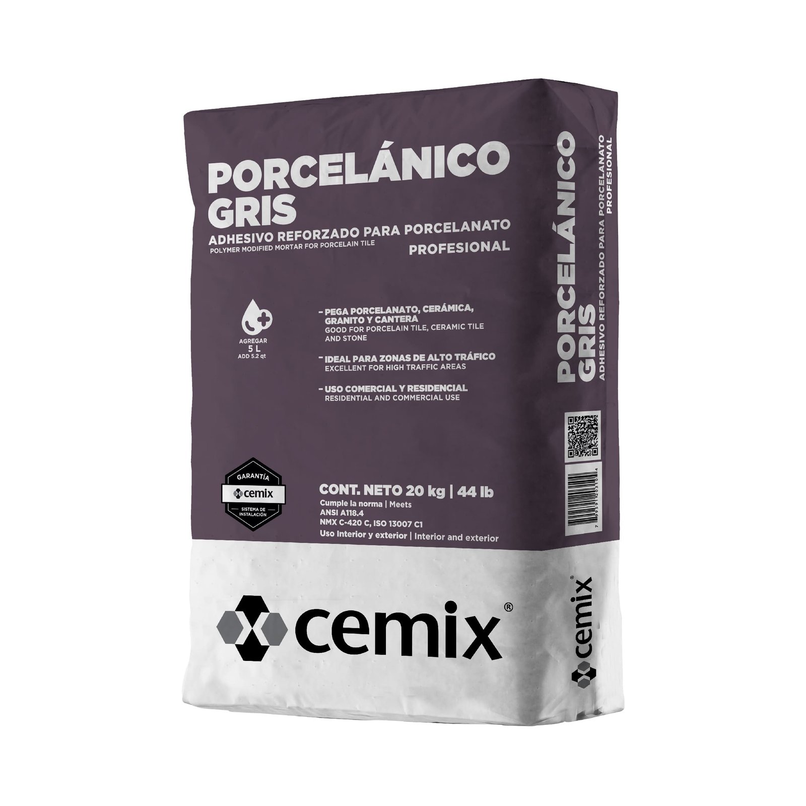 Adhesivo Porcelanato Gris